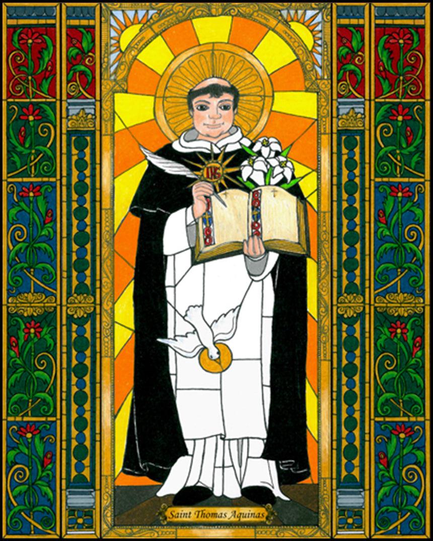 St. Thomas Aquinas - Wood Plaque by Brenda Nippert - Trinity Stores