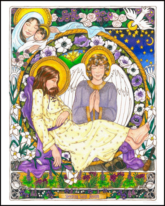 St. Joseph Sleeping - Wood Plaque by Brenda Nippert - Trinity Stores