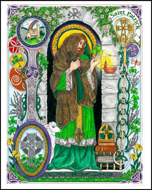 St. Patrick - Wood Plaque by Brenda Nippert - Trinity Stores