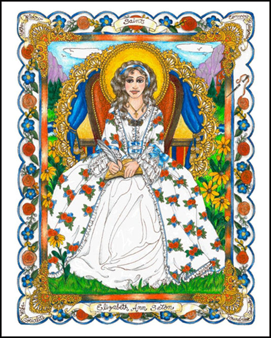 St. Elizabeth Ann Seton - Wood Plaque by Brenda Nippert - Trinity Stores
