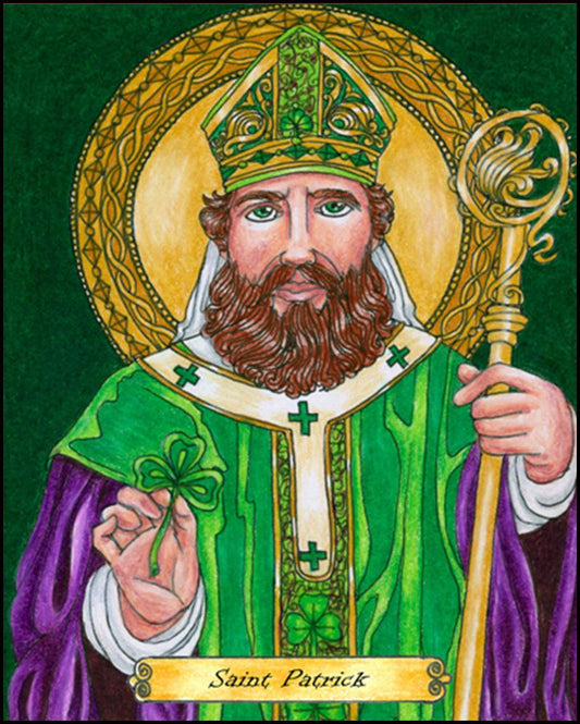 St. Patrick - Wood Plaque by Brenda Nippert - Trinity Stores