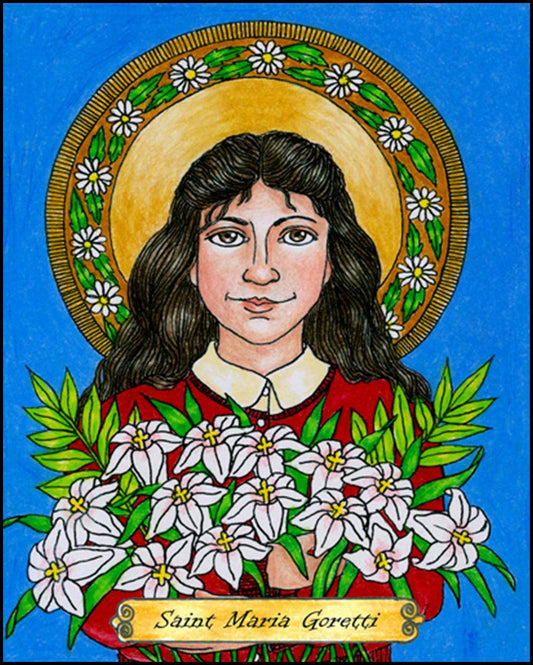 St. Maria Goretti - Wood Plaque by Brenda Nippert - Trinity Stores