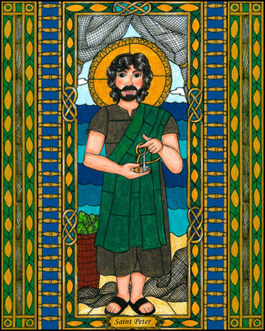 St. Peter - Wood Plaque by Brenda Nippert - Trinity Stores