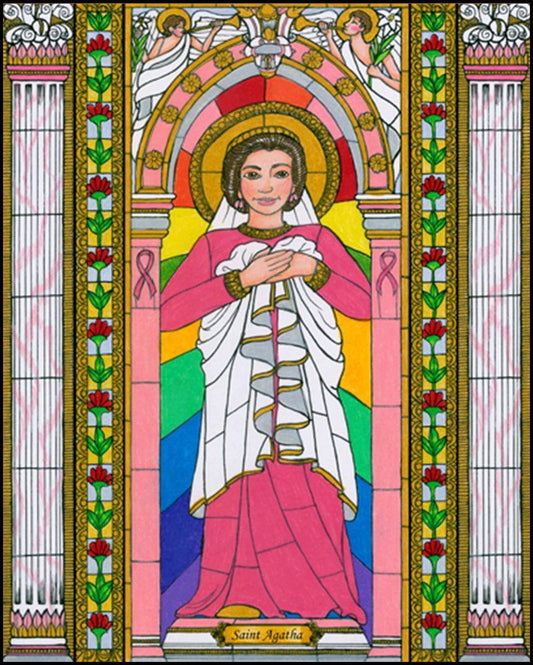 St. Agatha - Wood Plaque by Brenda Nippert - Trinity Stores