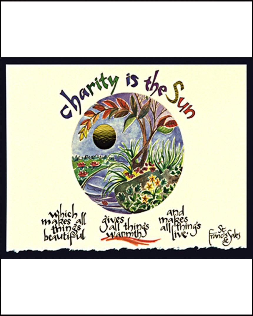 Charity is the Sun - Wood Plaque by Br. Mickey McGrath, OSFS - Trinity Stores