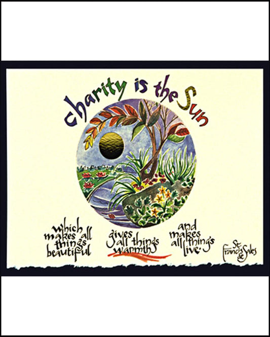 Charity is the Sun - Wood Plaque by Br. Mickey McGrath, OSFS - Trinity Stores