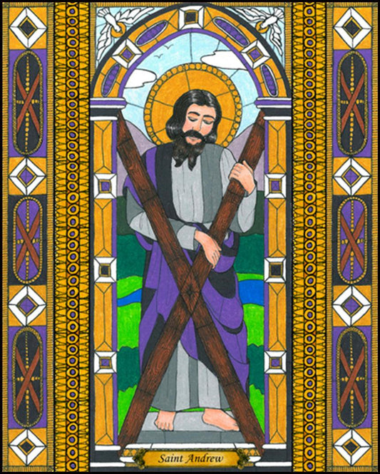 St. Andrew - Wood Plaque by Brenda Nippert - Trinity Stores