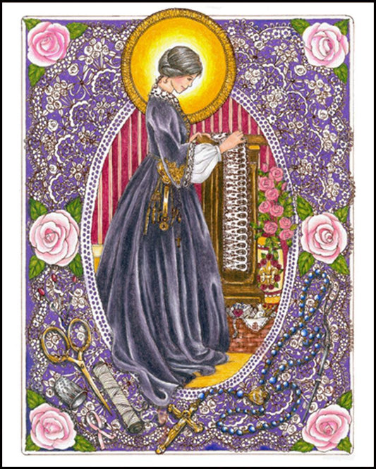 St. Zelie Martin - Wood Plaque by Brenda Nippert - Trinity Stores