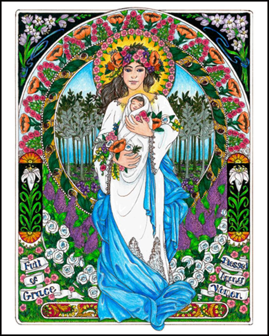 Mary, Mother of God - Wood Plaque by Brenda Nippert - Trinity Stores