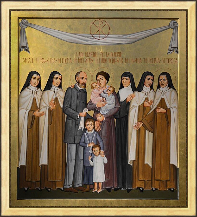 Wall Frame Gold - Sts. Louis and Zélie Martin with St. Thérèse of Lisieux and Siblings by Paolo Orlando - Trinity Stores