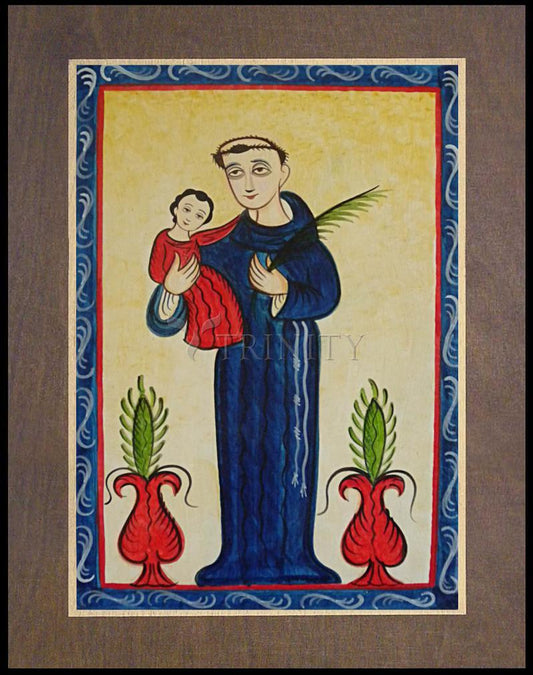 St. Anthony of Padua - Wood Plaque Premium by Br. Arturo Olivas, OFS - Trinity Stores