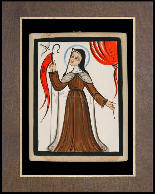 St. Teresa of Avila - Wood Plaque Premium by Br. Arturo Olivas, OFS - Trinity Stores