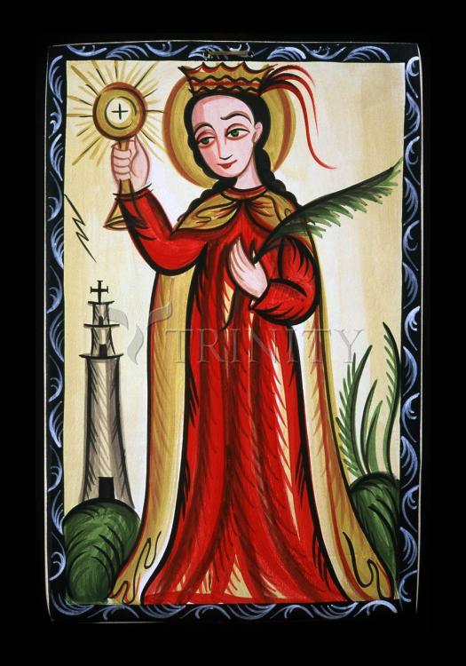 St. Barbara - Holy Card by Br. Arturo Olivas, OFS - Trinity Stores