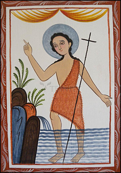 St. John the Baptist - Wood Plaque by Br. Arturo Olivas, OFS - Trinity Stores