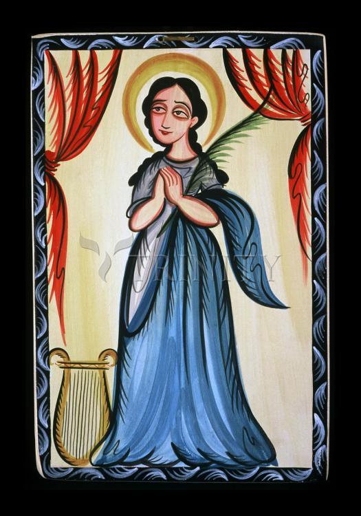 St. Cecilia - Holy Card by Br. Arturo Olivas, OFS - Trinity Stores