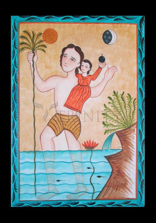 St. Christopher - Holy Card by Br. Arturo Olivas, OFS - Trinity Stores