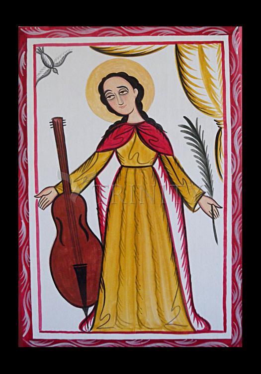 St. Cecilia - Holy Card by Br. Arturo Olivas, OFS - Trinity Stores