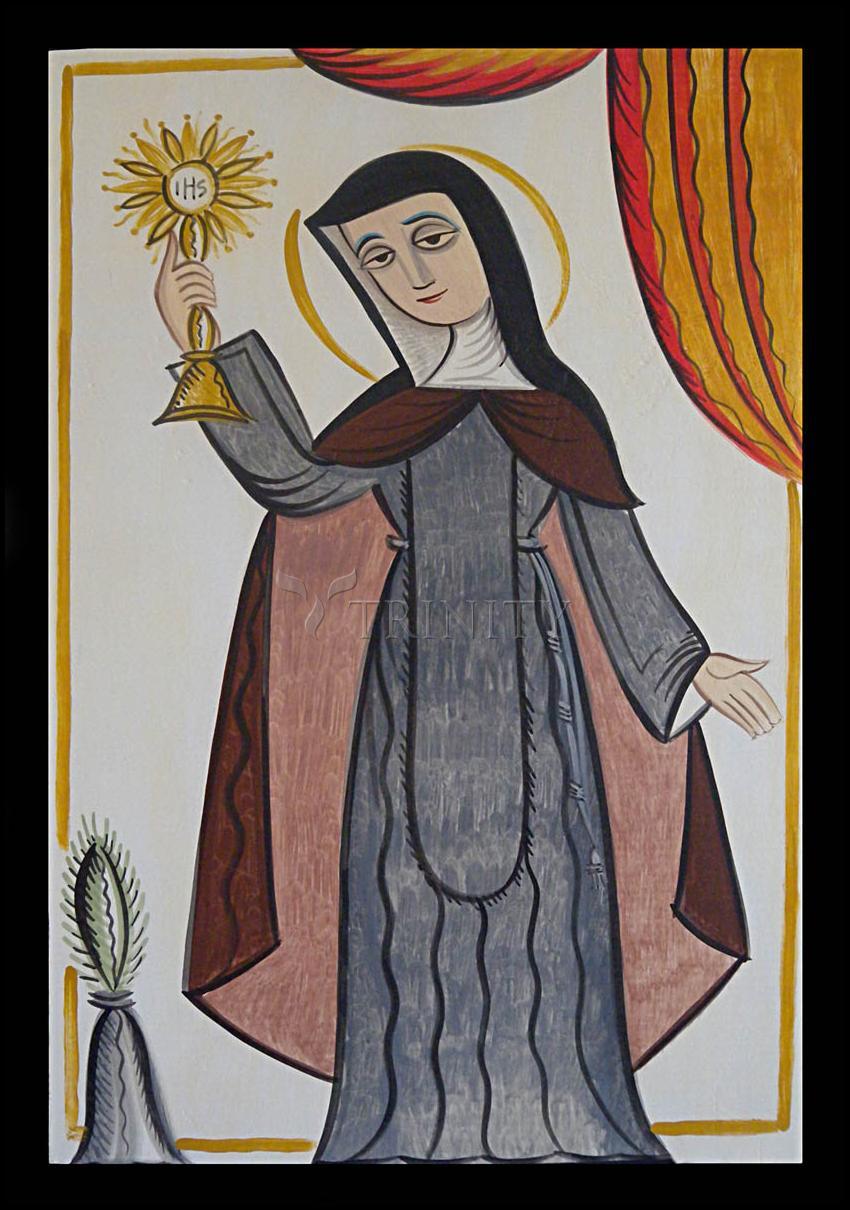 St. Clare of Assisi - Wood Plaque by Br. Arturo Olivas, OFS - Trinity Stores