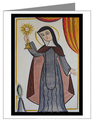 Custom Text Note Card - St. Clare of Assisi by A. Olivas