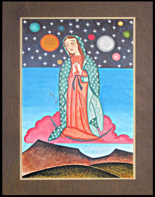Our Lady of the Cosmos - Wood Plaque Premium by Br. Arturo Olivas, OFS - Trinity Stores