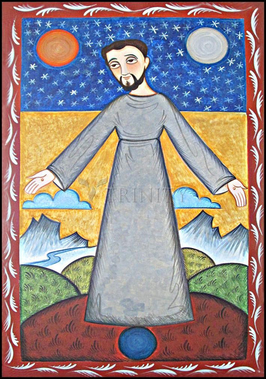 St. Francis of Assisi, Br. of Cosmos - Wood Plaque by Br. Arturo Olivas, OFS - Trinity Stores