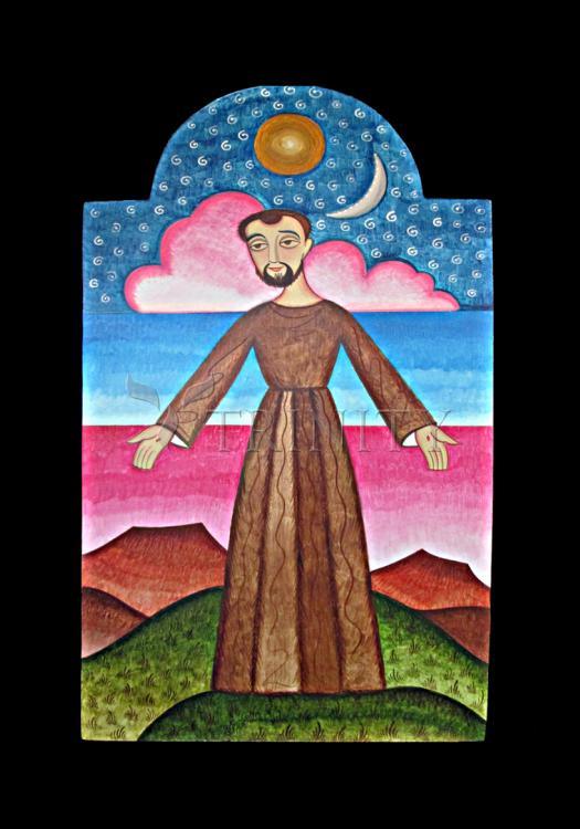 St. Francis of Assisi, Herald of Creation - Holy Card by Br. Arturo Olivas, OFS - Trinity Stores