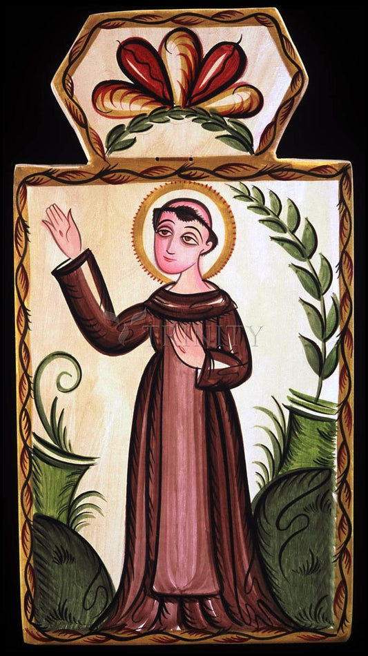 St. Francis of Assisi - Wood Plaque by Br. Arturo Olivas, OFS - Trinity Stores