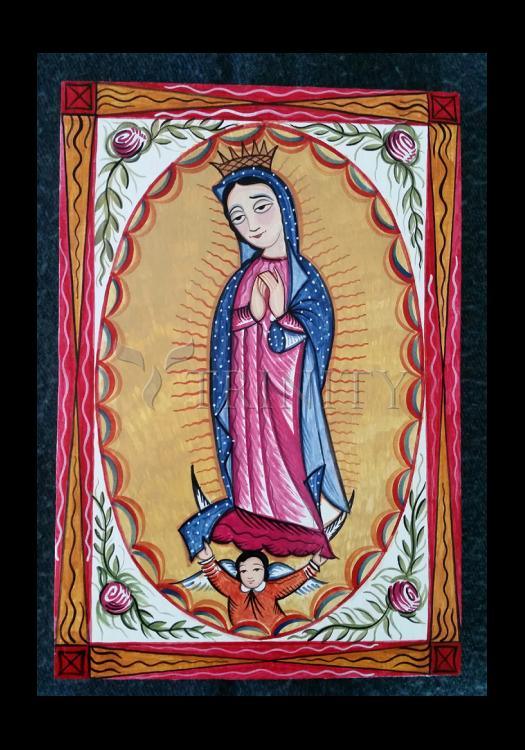 Our Lady of Guadalupe - Holy Card by Br. Arturo Olivas, OFS - Trinity Stores
