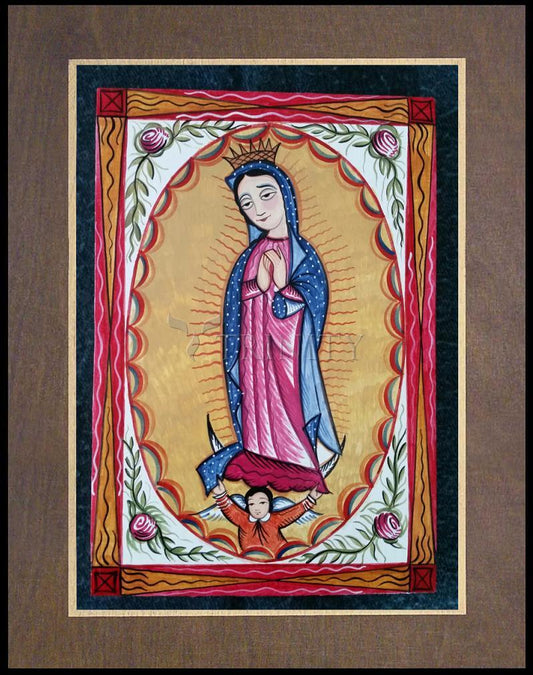 Our Lady of Guadalupe - Wood Plaque Premium by Br. Arturo Olivas, OFS - Trinity Stores
