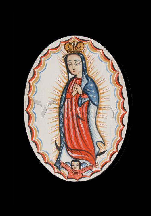 Our Lady of Guadalupe - Holy Card by Br. Arturo Olivas, OFS - Trinity Stores