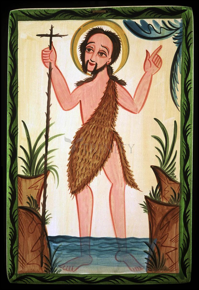 St. John the Baptist - Wood Plaque by Br. Arturo Olivas, OFS - Trinity Stores