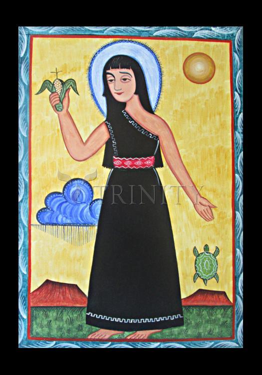 St. Kateri Tekakwitha - Holy Card by Br. Arturo Olivas, OFS - Trinity Stores
