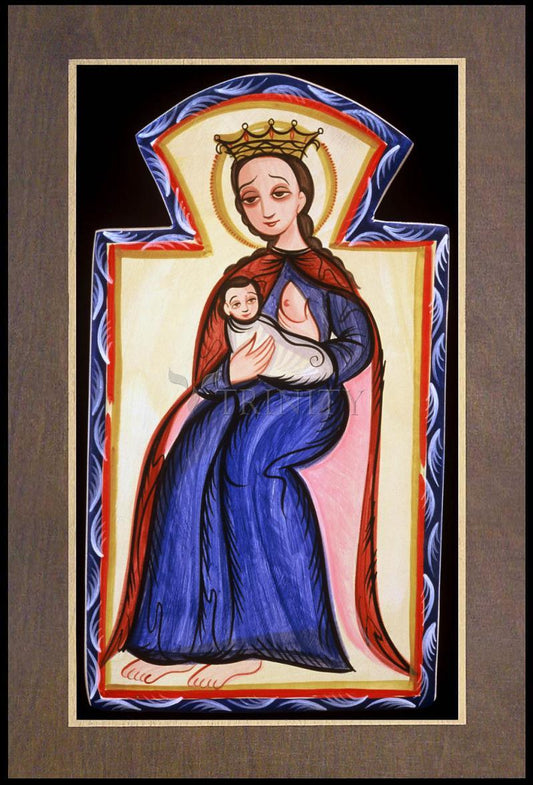 Our Lady of the Milk - Wood Plaque Premium by Br. Arturo Olivas, OFS - Trinity Stores