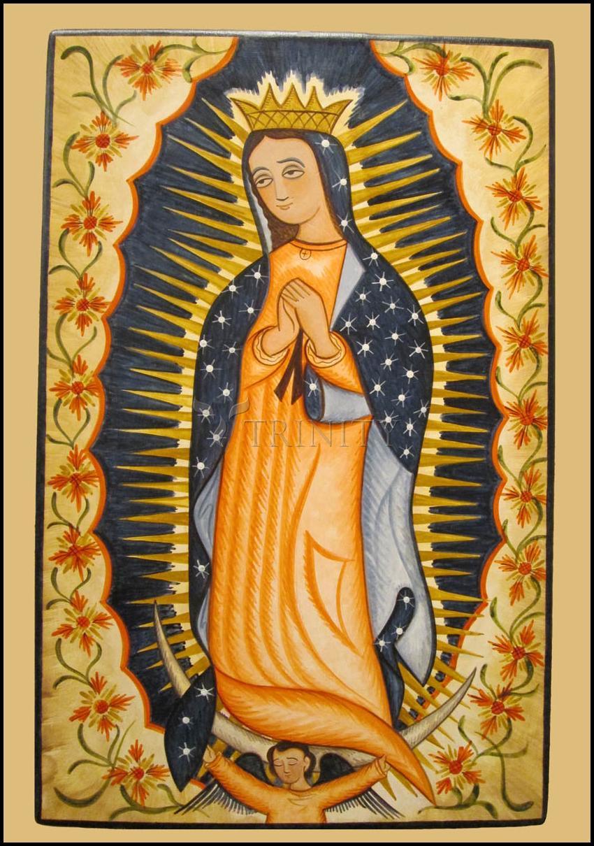 Our Lady of Guadalupe - Wood Plaque by Br. Arturo Olivas, OFS - Trinity Stores