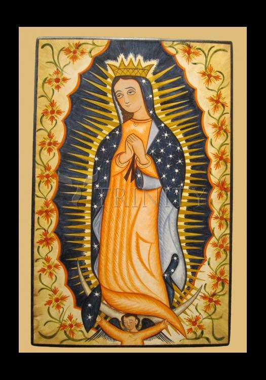 Our Lady of Guadalupe - Holy Card by Br. Arturo Olivas, OFS - Trinity Stores