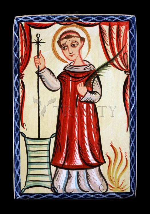 St. Lawrence - Holy Card by Br. Arturo Olivas, OFS - Trinity Stores