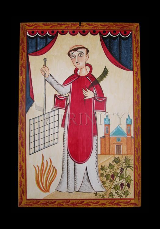 St. Lawrence - Holy Card by Br. Arturo Olivas, OFS - Trinity Stores
