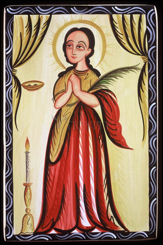 St. Lucy - Wood Plaque by Br. Arturo Olivas, OFS - Trinity Stores