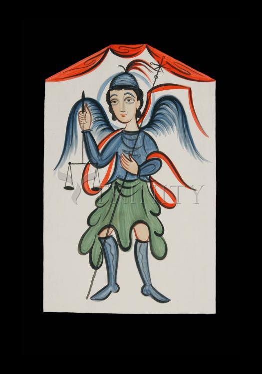 St. Michael Archangel - Holy Card by Br. Arturo Olivas, OFS - Trinity Stores