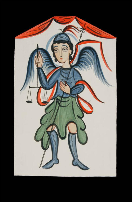 St. Michael Archangel - Wood Plaque by Br. Arturo Olivas, OFS - Trinity Stores