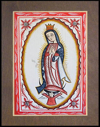 Our Lady of Guadalupe - Wood Plaque Premium by Br. Arturo Olivas, OFS - Trinity Stores