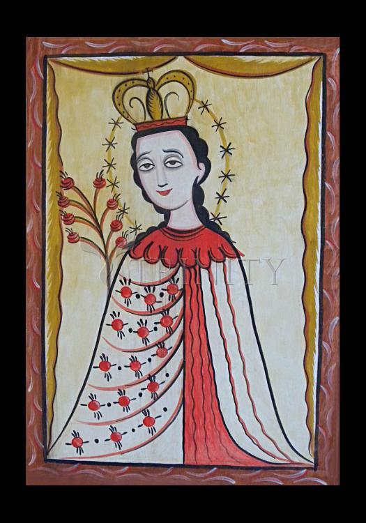 Our Lady of the Roses - Holy Card by Br. Arturo Olivas, OFS - Trinity Stores