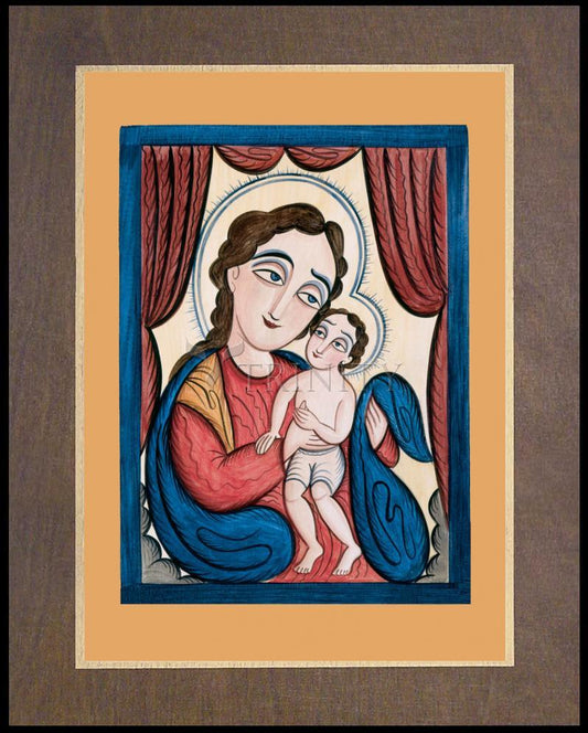 Our Lady, Refuge of Sinners with the Christ Child - Wood Plaque Premium by Br. Arturo Olivas, OFS - Trinity Stores