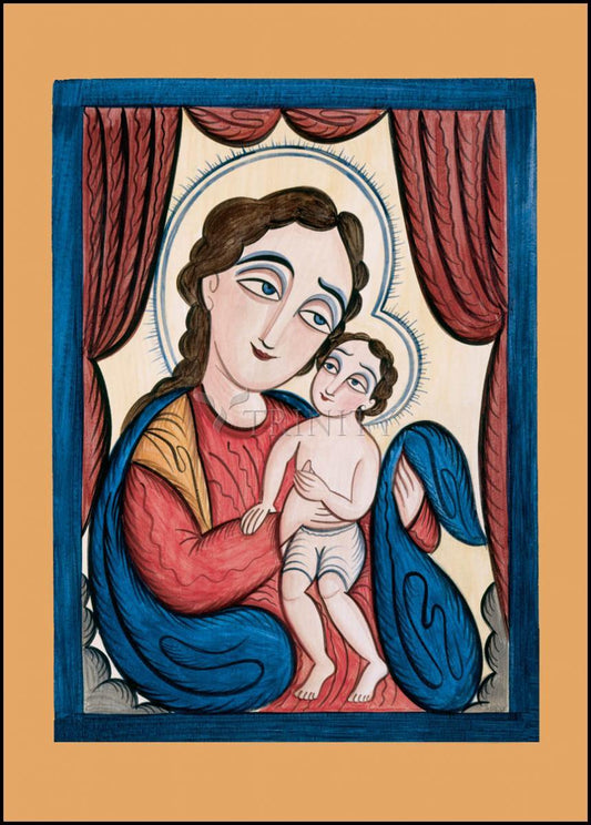 Our Lady, Refuge of Sinners with the Christ Child - Wood Plaque by Br. Arturo Olivas, OFS - Trinity Stores