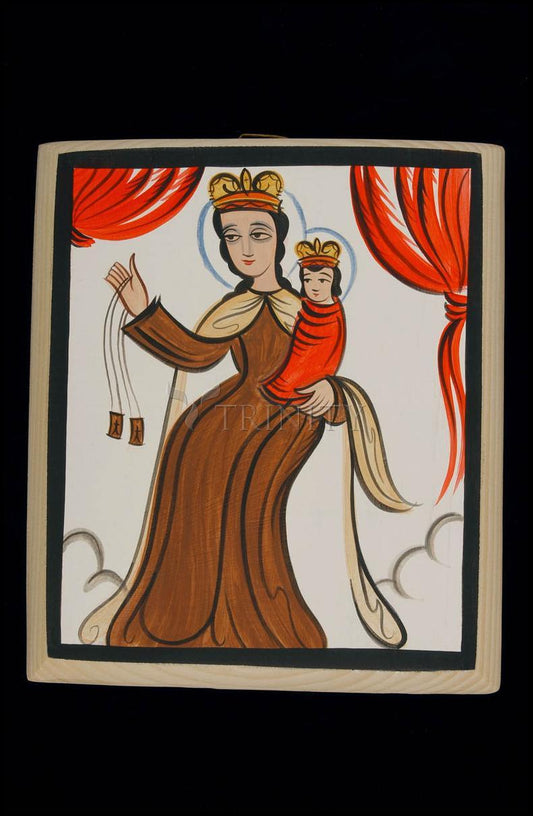 Our Lady of Mt. Carmel - Wood Plaque by Br. Arturo Olivas, OFS - Trinity Stores