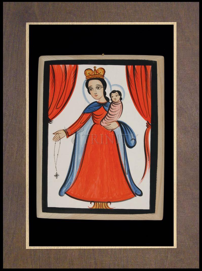 Our Lady of the Rosary - Wood Plaque Premium by Br. Arturo Olivas, OFS - Trinity Stores