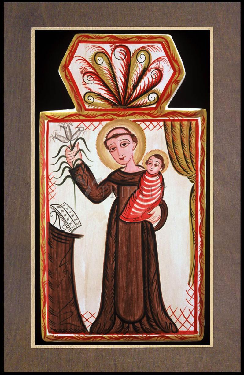 St. Anthony of Padua - Wood Plaque Premium by Br. Arturo Olivas, OFS - Trinity Stores