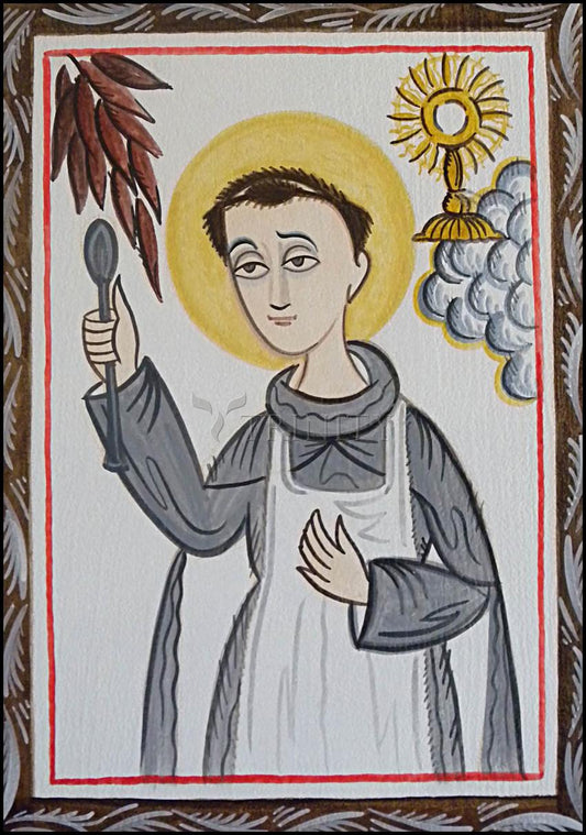 St. Pascal Baylon - Wood Plaque by Br. Arturo Olivas, OFS - Trinity Stores