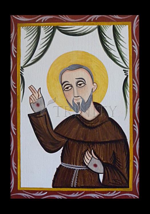 St. Padre Pio - Holy Card by Br. Arturo Olivas, OFS - Trinity Stores