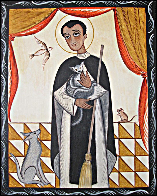 St. Martin de Porres - Wood Plaque by Br. Arturo Olivas, OFS - Trinity Stores